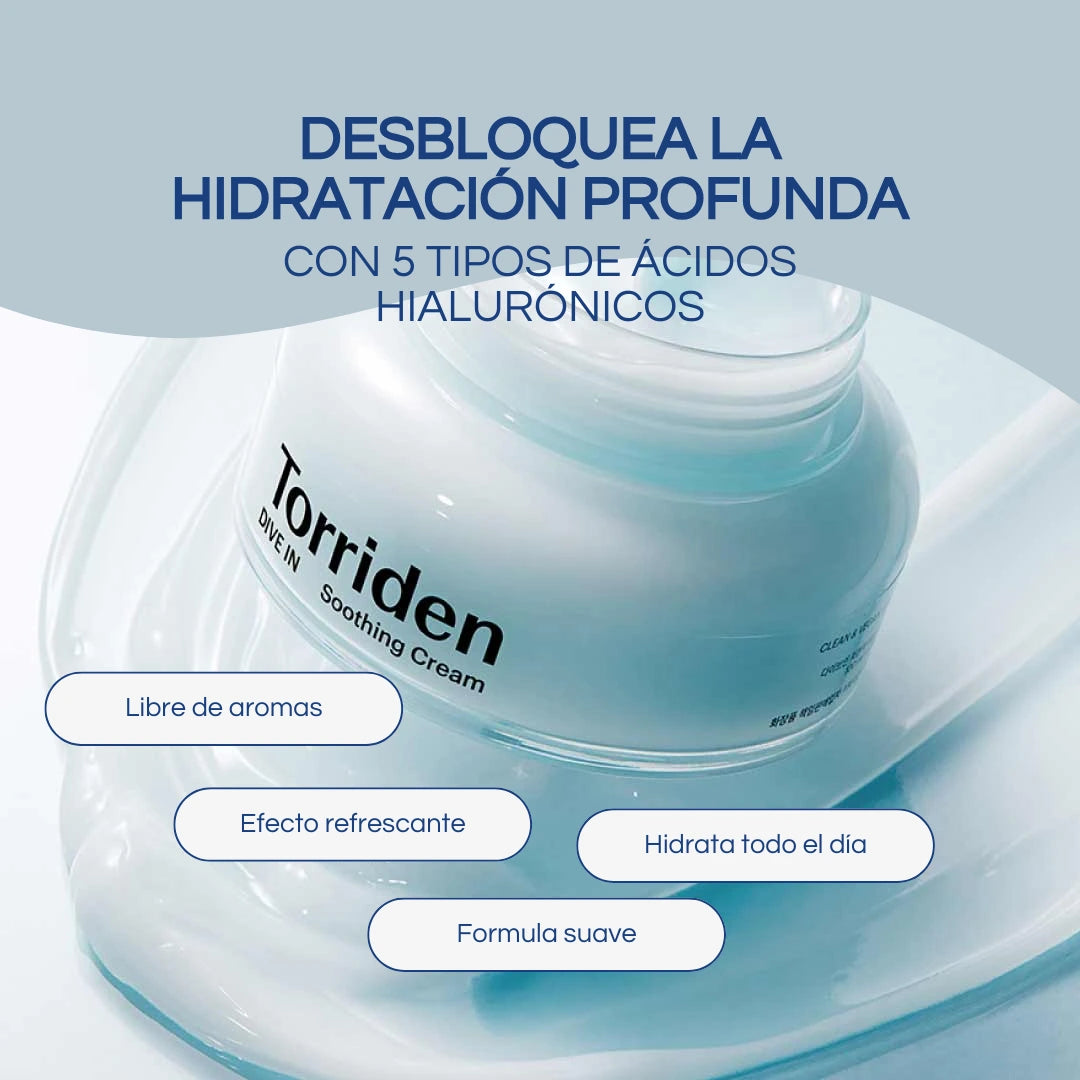 Crema hidratante Torriden Dive In Soothing Cream con Ácido Hialurónico 100ml